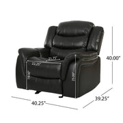 Classic Design Recliner, Upholstery Recliner, Glider Recliner - Black Berry - R&R Furniture Gallery (Fountain Valley, CA)