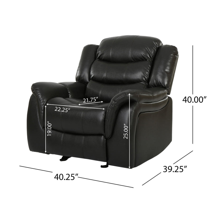Classic Design Recliner, Upholstery Recliner, Glider Recliner - Black Berry - R&R Furniture Gallery (Fountain Valley, CA)
