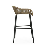 La Push - Outdoor Rope Barstool (Set of 2) - Black / Brown - R&R Furniture Gallery (Fountain Valley, CA)