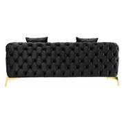 Clarice - Transitional Black Velvet Loveseat — view 5