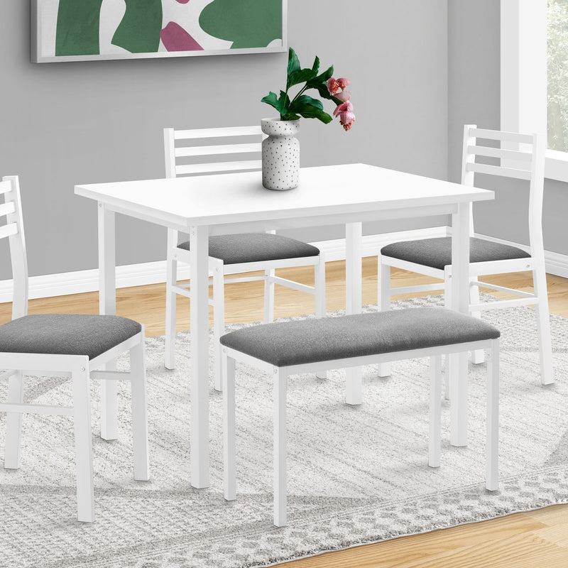 Contemporary 8th Street 5-piece small rectangular dining set with table and chairs, modern design for dining room use