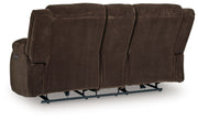Free Wake - Double Relcining Power Loveseat With Console - Chocolate - R&R Furniture Gallery (Fountain Valley, CA)