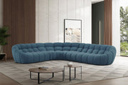 Yolonda - Dark Teal Fabric Sectional Sofa — view 5