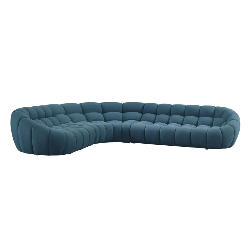 Yolonda - Dark Teal Fabric Sectional Sofa — view 2