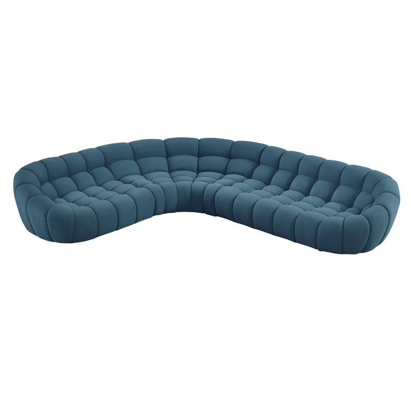 Yolonda - Dark Teal Fabric Sectional Sofa