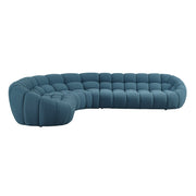 Yolonda - Dark Teal Fabric Sectional Sofa — view 3