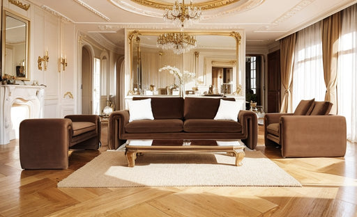 Bentley - Modern Brown Velvet Chair — view 2