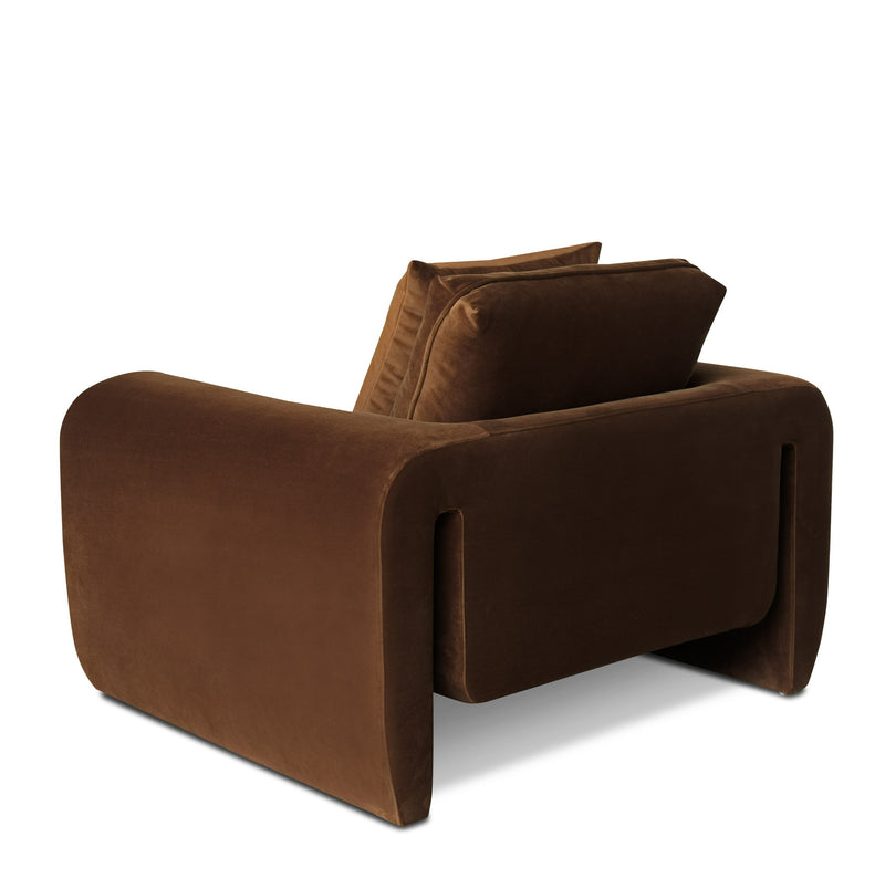 Bentley - Modern Brown Velvet Chair — view 3