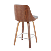 Set of two Lumi Source Gianna mid-century modern counter stools with swivel, square footrest, and fixed height in stylish design