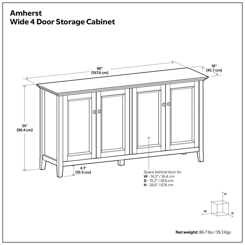 Amherst - 4 Door Storage Cabinet - R&R Furniture Gallery (Fountain Valley, CA)