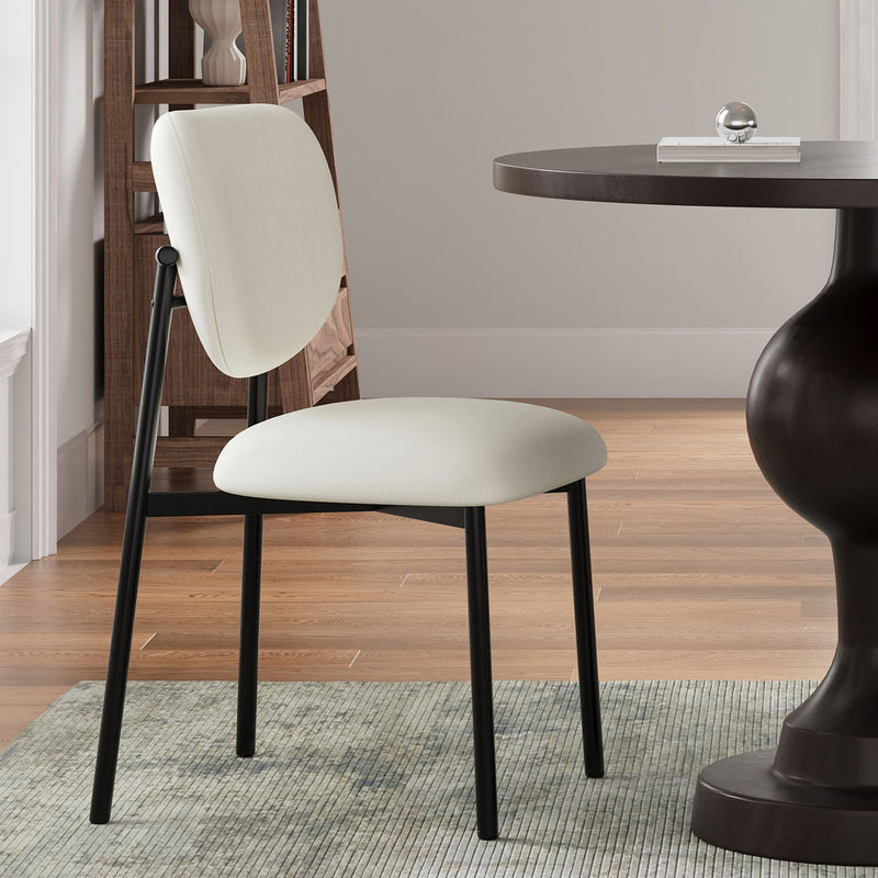 Modern Upholstered Dining Chairs With Metal Legs (Set of 2) - Beige - R&R Furniture Gallery (Fountain Valley, CA)