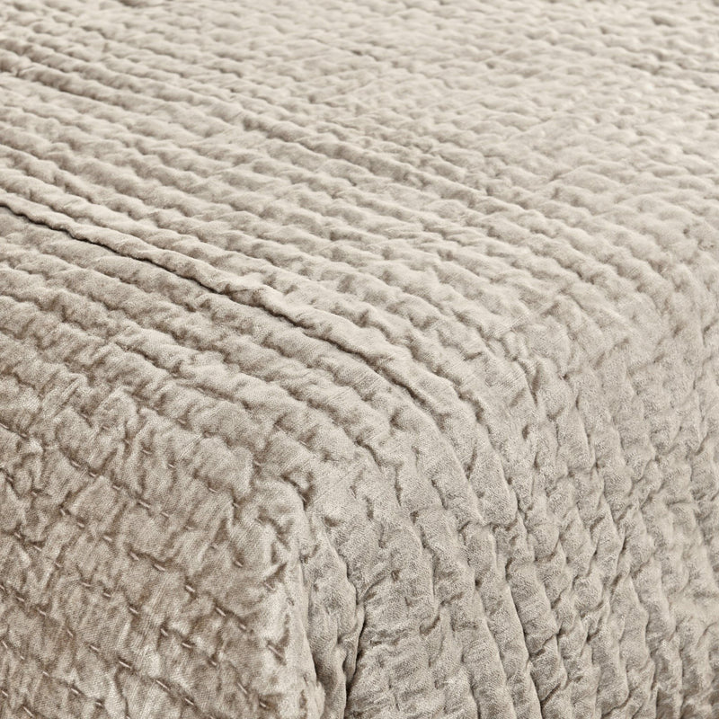 Velvet quilt set with matching shams from Classic Home, in rich, soft fabric featuring a luxurious texture and elegant design.