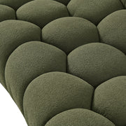 Yolonda - Modern Curved Green Fabric Chair — view 4