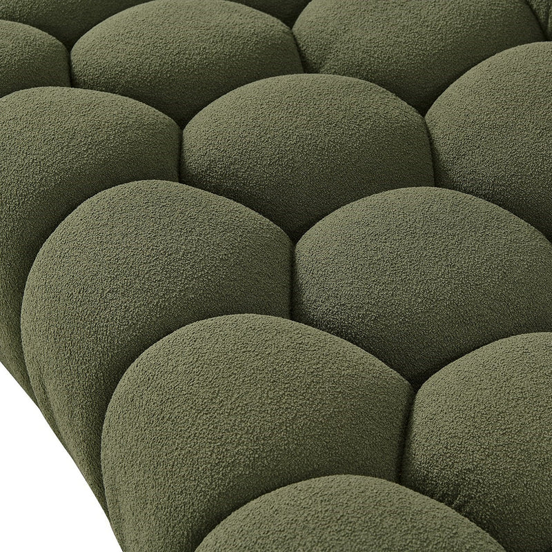 Yolonda - Modern Curved Green Fabric Chair — view 4