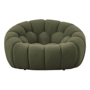 Yolonda - Modern Curved Green Fabric Chair — view 2