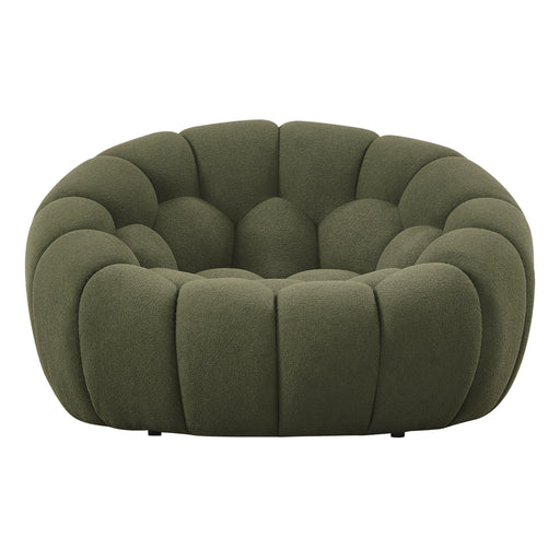 Yolonda - Modern Curved Green Fabric Chair — view 2