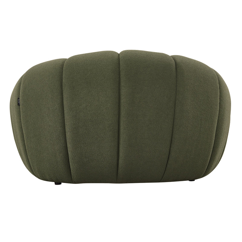 Yolonda - Modern Curved Green Fabric Chair — view 3