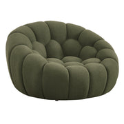 Yolonda - Modern Curved Green Fabric Chair