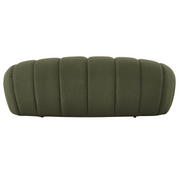 Yolonda - Modern Curved Green Fabric Loveseat — view 5