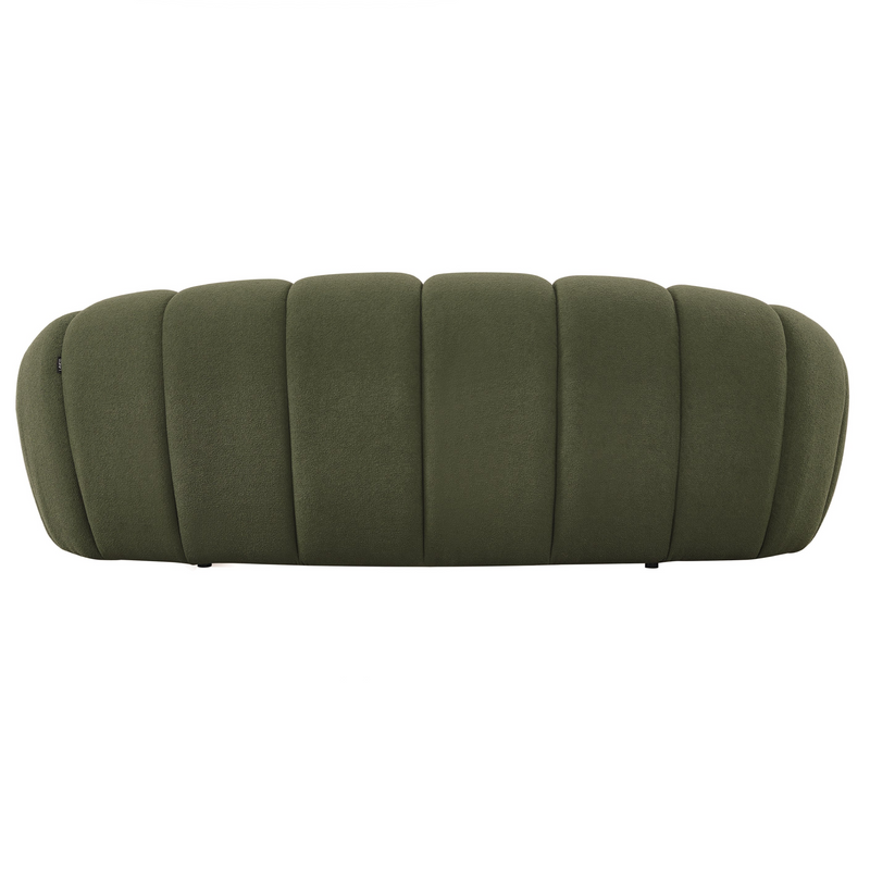Yolonda - Modern Curved Green Fabric Loveseat — view 5
