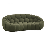 Yolonda - Modern Curved Green Fabric Loveseat — view 4