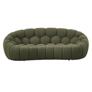 Yolonda - Modern Curved Green Fabric Loveseat — view 3