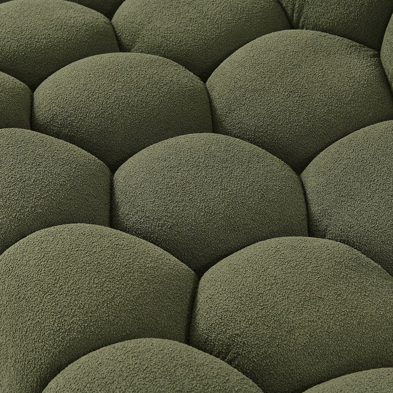 Yolonda - Modern Curved Green Fabric Sofa — view 4