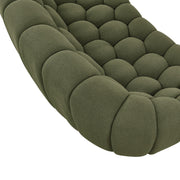 Yolonda - Modern Curved Green Fabric Sofa — view 3