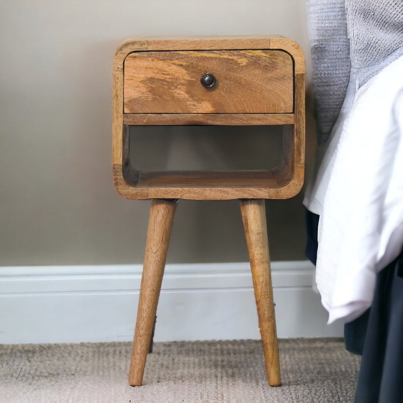 Mini Chestnut Curve Lower Bedside Nifhtstand - R&R Furniture Gallery (Fountain Valley, CA)