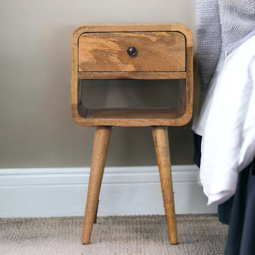 Mini Chestnut Curve Lower Bedside Nifhtstand - R&R Furniture Gallery (Fountain Valley, CA)