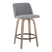 Toriano - Contemporary Fixed-Height Counter Stool & Swivel With Round Footrest (Set of 2) - R&R Furniture Gallery (Fountain Valley, CA)