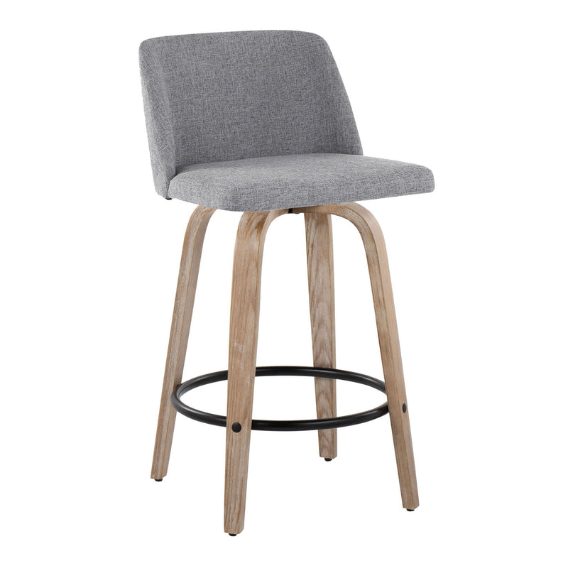 Toriano - Contemporary Fixed-Height Counter Stool & Swivel With Round Footrest (Set of 2) - R&R Furniture Gallery (Fountain Valley, CA)