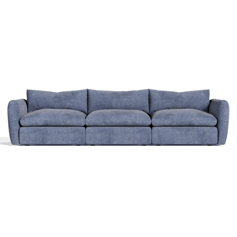 Kinsey - Modern Blue Fabric Modular Sectional Sofa — view 5
