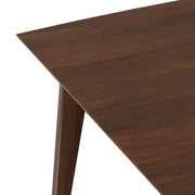 Simpli-Home Draper rectangular dining table with wooden top, ideal for kitchen or dining room seating.
