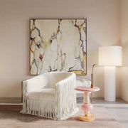 Cleopatra - Linen Floor Lamp - Cream - R&R Furniture Gallery (Fountain Valley, CA)