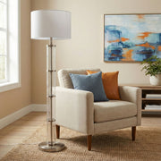 Nimbus - Floor Lamp With 3 Way Rotary Switch Clear Body Base - Silver Gray / White - R&R Furniture Gallery (Fountain Valley, CA)