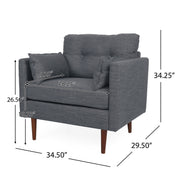 Enchantica - Upholstered Fabric Club Chair With Button Tufted And 2 Accent Pillows - R&R Furniture Gallery (Fountain Valley, CA)