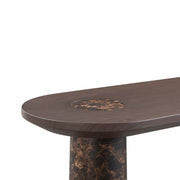 Braya - Faux Emperador Marble Console Table - Dark Brown - R&R Furniture Gallery (Fountain Valley, CA)