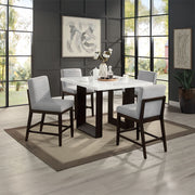 Edwyn - Counter Height Chair (Set of 2) - Gray Linen & Espresso - R&R Furniture Gallery (Fountain Valley, CA)