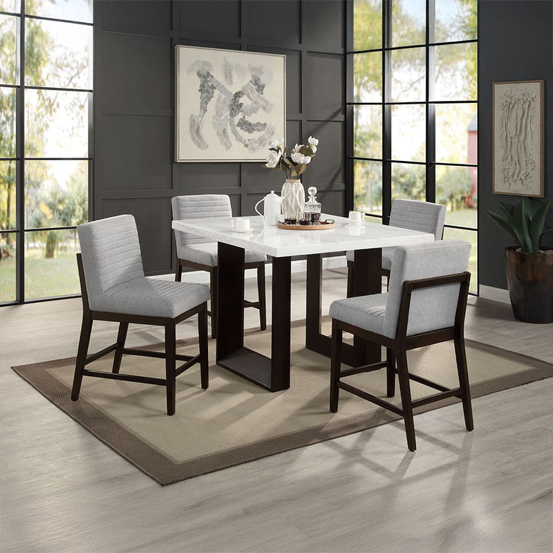 Edwyn - Counter Height Chair (Set of 2) - Gray Linen & Espresso - R&R Furniture Gallery (Fountain Valley, CA)