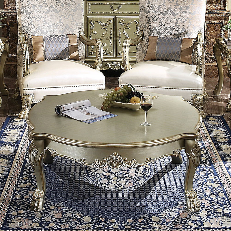 Dresden II - Coffee Table - Gold Patina & Bone - R&R Furniture Gallery (Fountain Valley, CA)