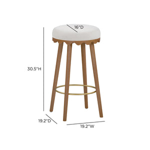 Oodle - Performance Vegan Mohair Light Walnut Stool