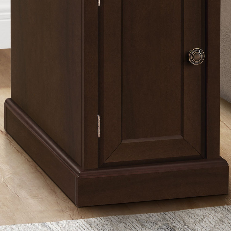 8th Street espresso accent end table with storage drawer and versatile design, featuring a smooth surface and modern style.