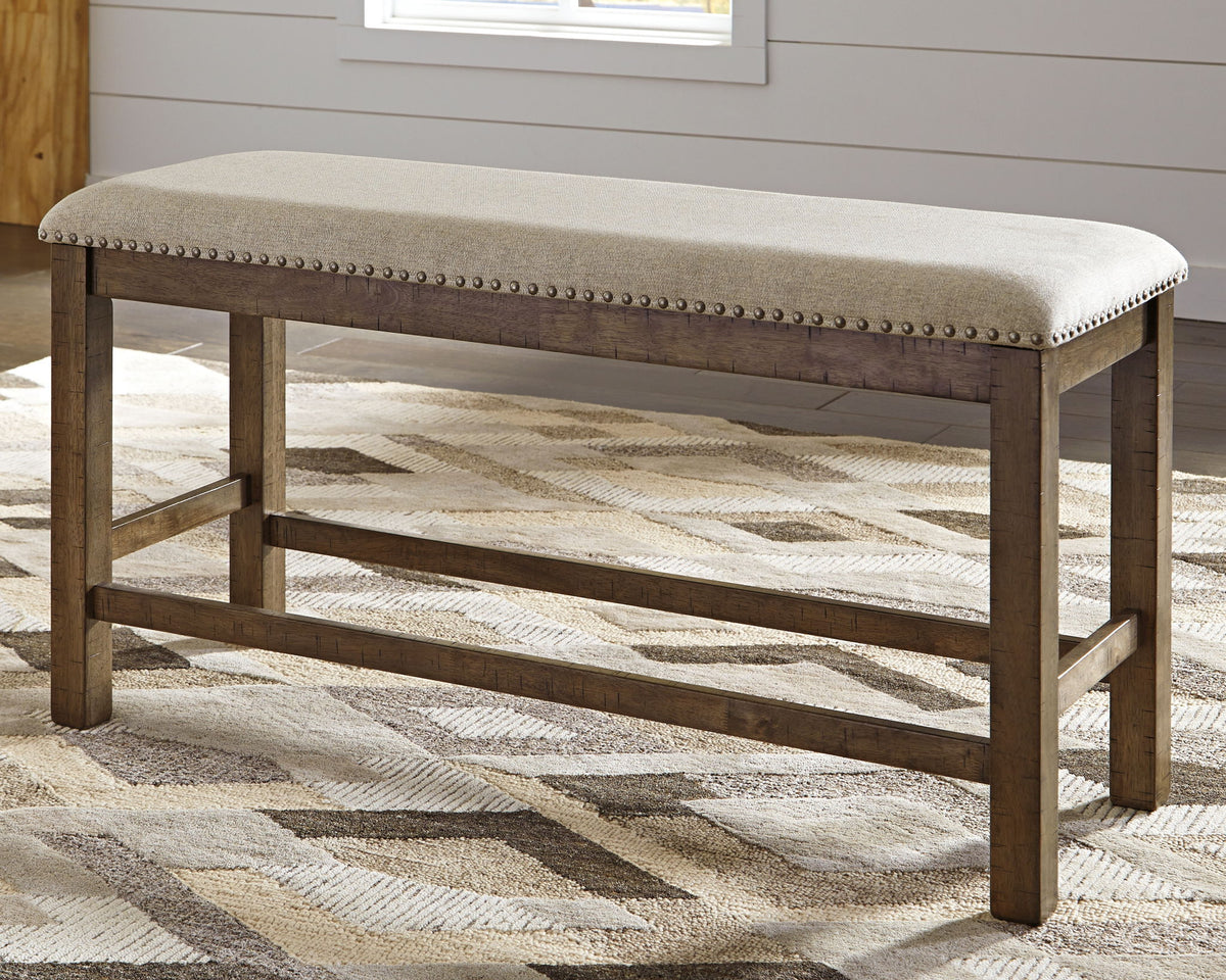Moriville - Double UPH Bench  - Beige - R&R Furniture Gallery (Fountain Valley, CA)