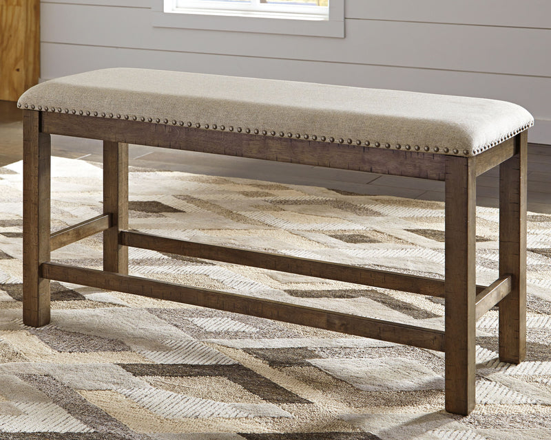 Moriville - Double UPH Bench  - Beige - R&R Furniture Gallery (Fountain Valley, CA)