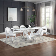 Gallegos - Dining Table With Leaf - White High Gloss - R&R Furniture Gallery (Fountain Valley, CA)