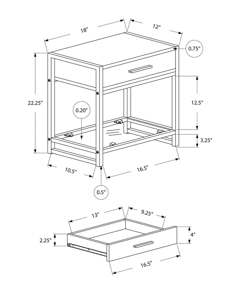Versatile Accent Side Table, Storage Drawer - R&R Furniture Gallery (Fountain Valley, CA)