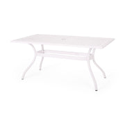 Celestine - Outdoor Cast Aluminum Dining Table With Floral Lattice Design And Umbrella Holder - R&R Furniture Gallery (Fountain Valley, CA)