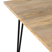 Simpli-Home Hunter square tabletop dining table with wooden finish, ideal for modern dining rooms and compact spaces.