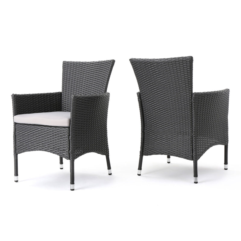 Dimensional Outdoor Dining Chair With Cushion Seat And Iron Frame (Set of 2) - R&R Furniture Gallery (Fountain Valley, CA)